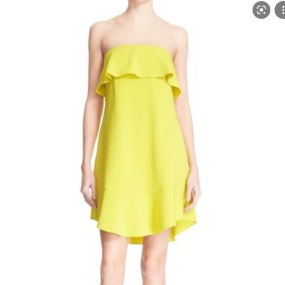A.L.C. Dresses & Skirts - New A.L.C. Women Yellow Romy Popover Strapless Ruffle Trim Mini Dress Size 2